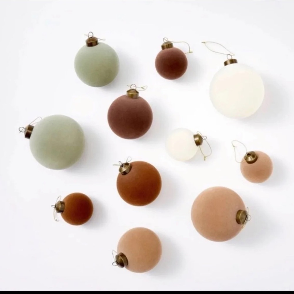 2 SETS OF 11 STUDIO MCGEE VELVET ORNAMENTS